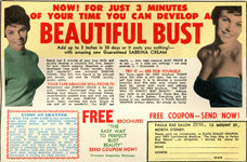 Sabrina Bust Improving Cream ad 1963